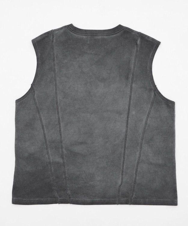 WEGO 【ユニセックス着用ITEM/MLサイズ展開】コールドダイスウィッチングロゴノースリーブ スミクロ