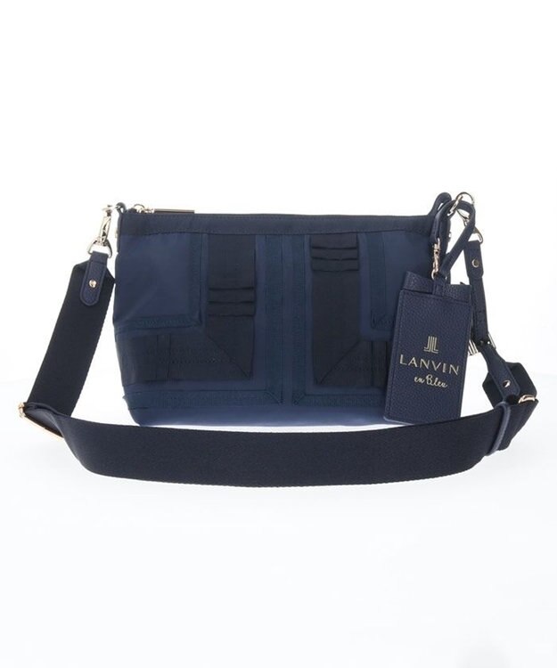 LANVIN en Bleu ミエル パスケース付ショルダーバッグ(ラメ無し) ネイビー