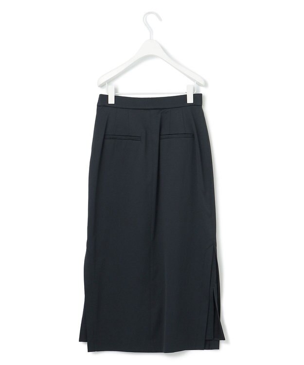 ICB 【洗える】シェルタリングドライサテン タイトスカート ブラック系