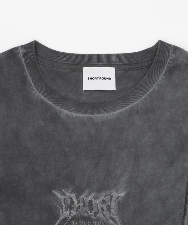 WEGO 【ユニセックス着用ITEM/MLサイズ展開】コールドダイスウィッチングロゴノースリーブ スミクロ