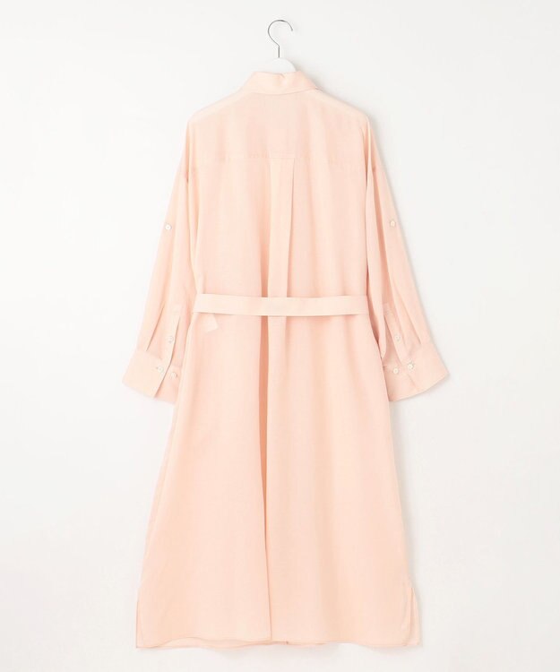 自由区 S 【洗える】テンセルリネンシャツワンピース ピンク