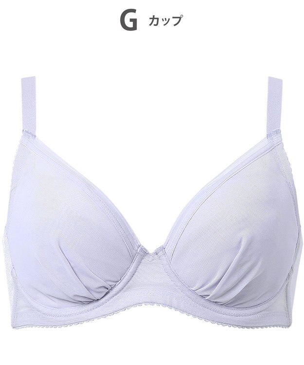 WACOAL 【小さく見せるブラ】 シンプル ブラジャー 着やせ効果 コンパクトにメイク バストの突出をおさえる 背中の段差を軽減 大きいサイズ レディース BRB452 /ワコール パープル