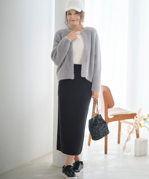 ANY SIS S 【洗える】チュールベロア プルオーバー アイボリー