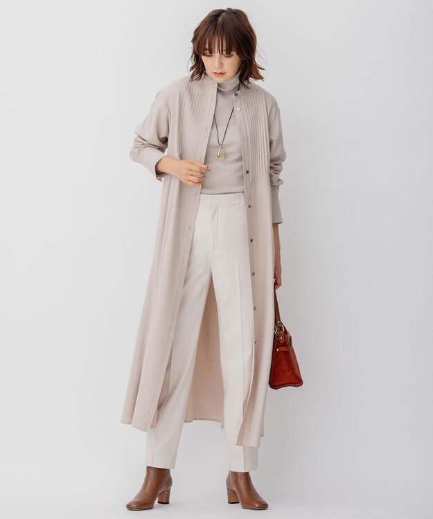 23区 【CLASSY.1月号掲載】ウーステッドウール タートルネック ニット ライトベージュ系