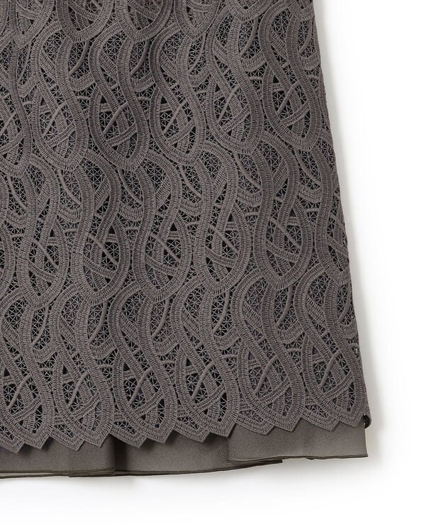 23区 【洗える】ジオメトリックレース Iライン スカート ブラウン系