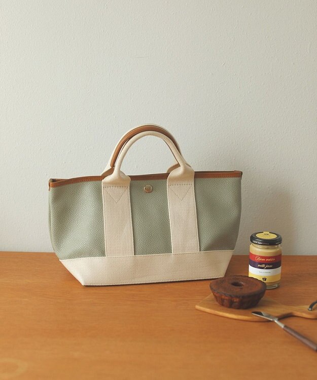 TOPKAPI 【Breath TOPKAPI】SCOTCH GRAIN スコッチグレイン ネオレザー ミニ トートバッグ グリーングレー