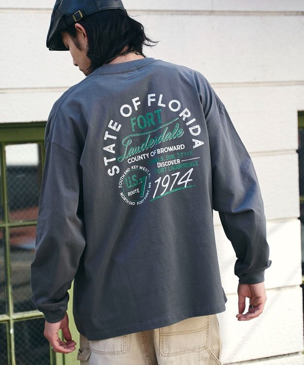 WEGO 【ユニセックス着用ITEM/MLサイズ展開】ヴィンテージライクグラフィックT（LS） 柄2