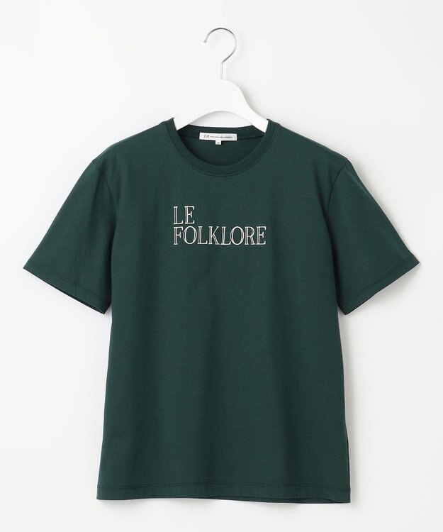 23区 L FOLKLORE ロゴTシャツ ダークグリーン系