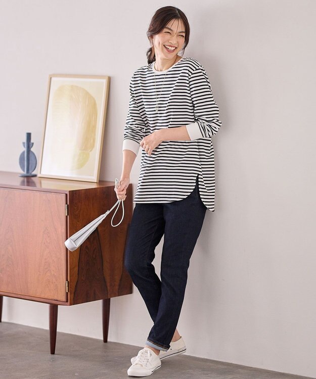 ANY L 【ウエストゴム/ストレッチ】ウルトライージーデニムパンツ インディゴ