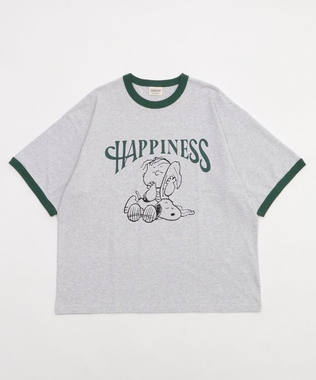 WEGO 【ユニセックス着用ITEM/MLサイズ展開】別注PEANUTSプリントT（SS） アッシュグレー