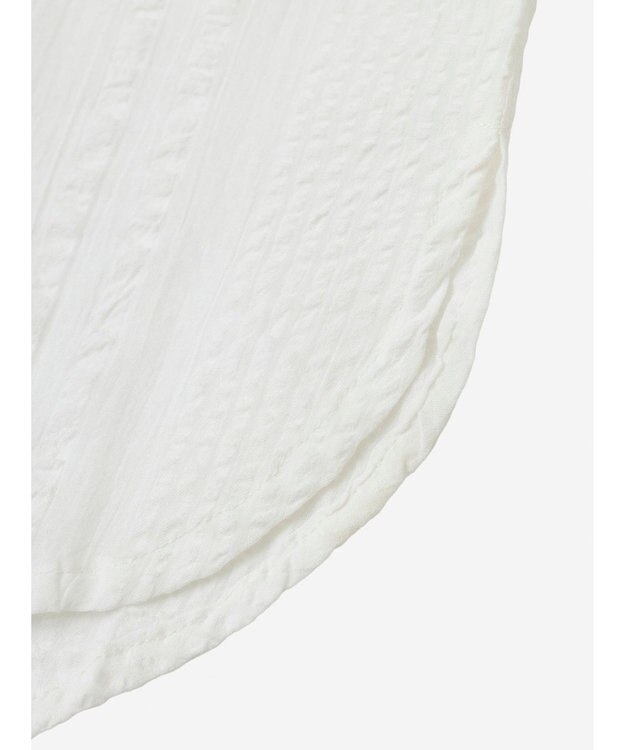 Green Parks インド綿 シアサッカーシャツ Off White