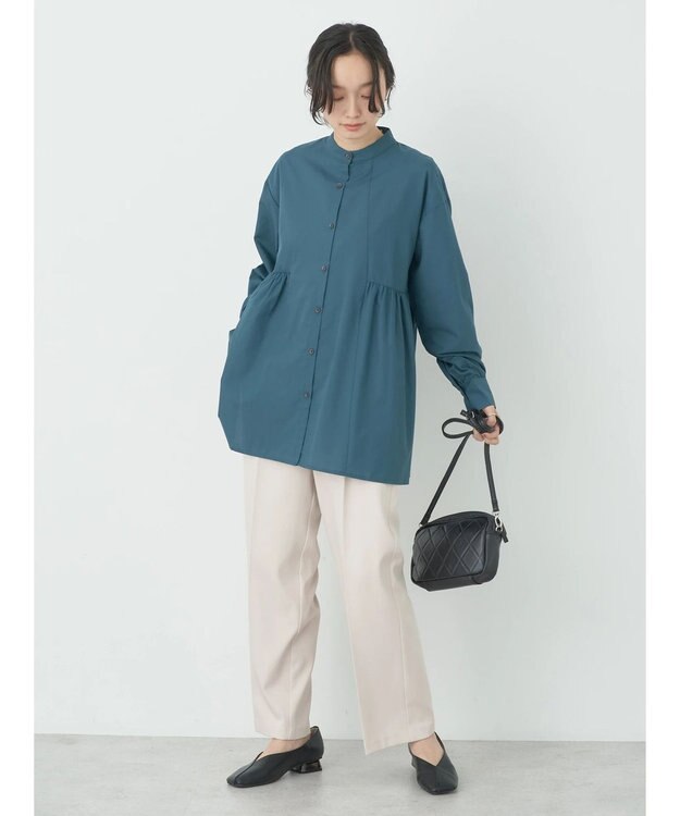 earth music&ecology サイドティアードチュニック Blue Green