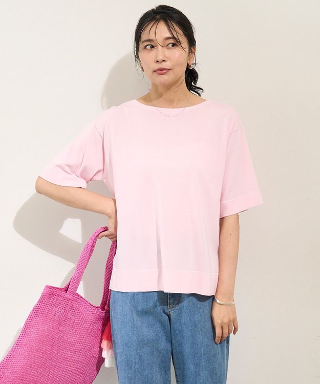 UNFILO L スゴ機能美 ハーフスリーブ ニット [NEW]ピンク