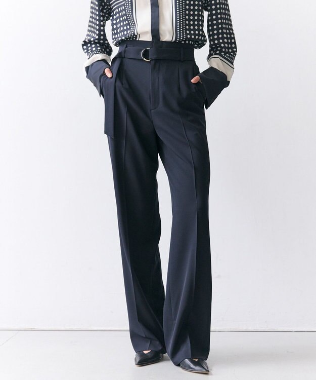 BEIGE， 【セットアップ対応】SPHENE / ハイウエストDカンストレートパンツ Navy