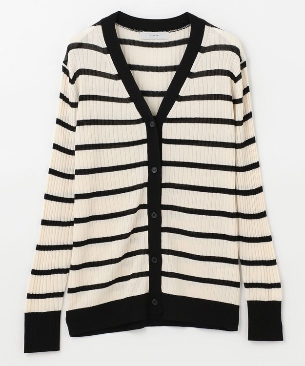 ANY 【UVケア】ミドルレングス カーディガン オフ×ブラック