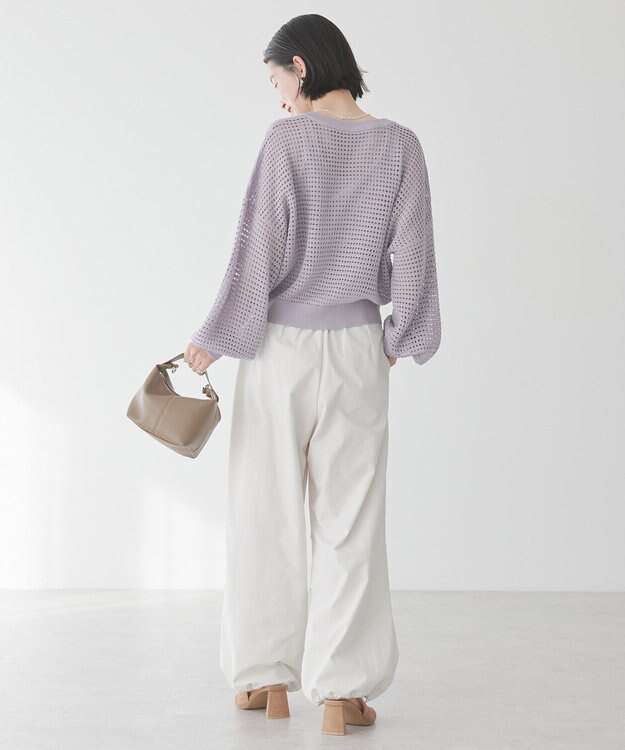 AMERICAN HOLIC ジップアップメッシュニットカーディガン Light Purple