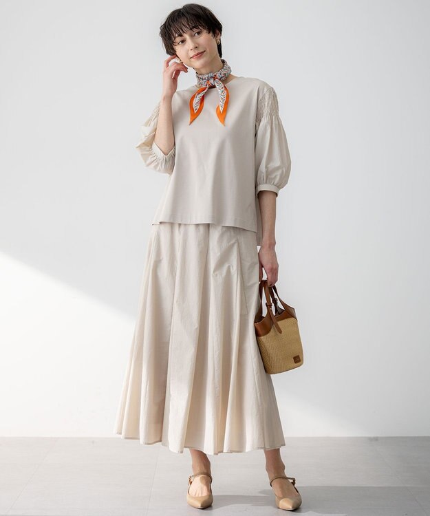 23区 雑材 ショルダーバッグ ナチュラル×ブラウン