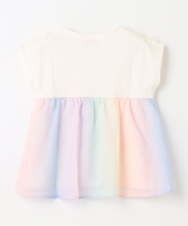 ANY KIDS バックシャン Tシャツ エクリュ×レインボー