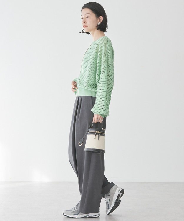 AMERICAN HOLIC ジップアップメッシュニットカーディガン Mint