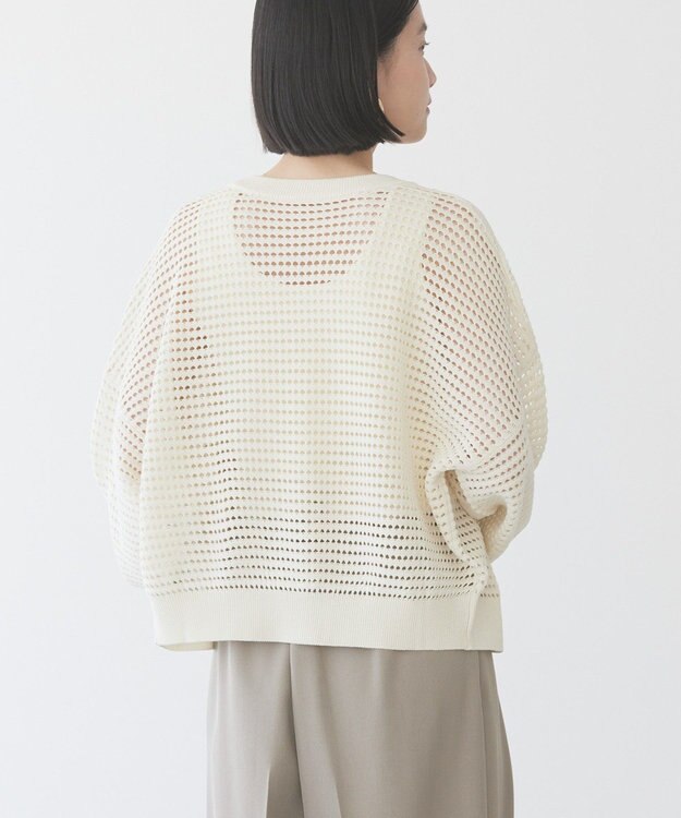 AMERICAN HOLIC ジップアップメッシュニットカーディガン Ivory