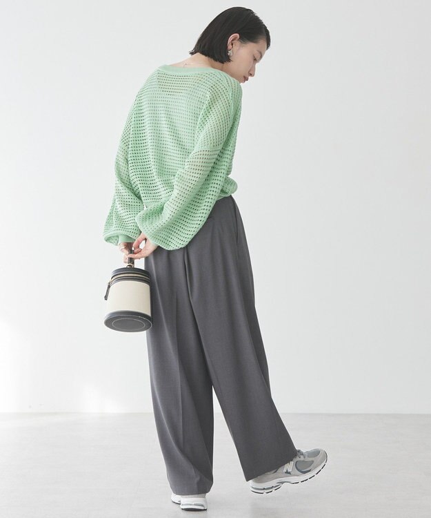 AMERICAN HOLIC ジップアップメッシュニットカーディガン Mint