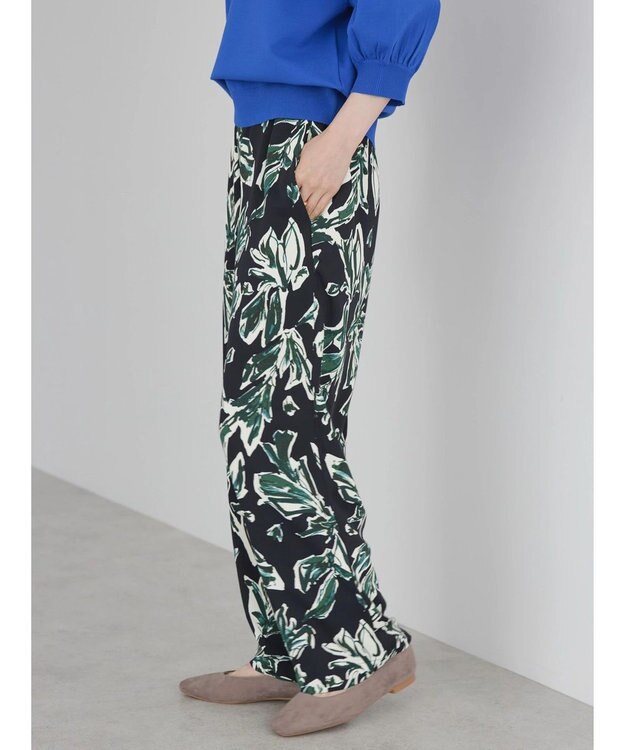 AMERICAN HOLIC Ｆｌｏｗｅｒプリントリラックスパンツ Black