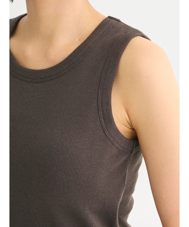 Green Parks ・ＳＵＧＡＲ　ＳＰＯＯＮリブタンクトップ（パット付） Charcoal Gray