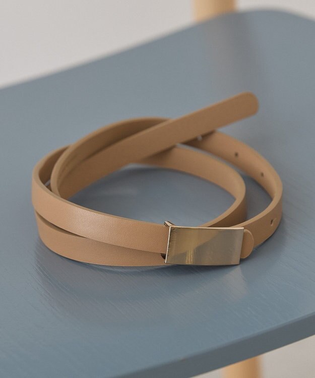 AMERICAN HOLIC スクエアメタルパーツベルト Beige