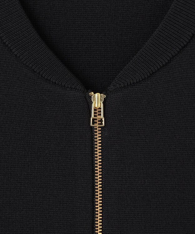 UNFILO L スゴ機能美ニット スリーブレスブルゾン ブラック