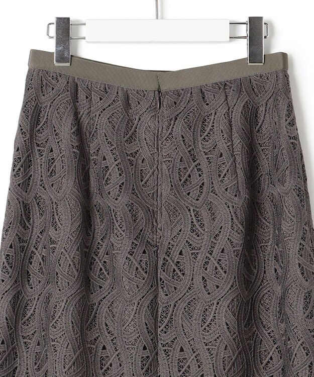 23区 【洗える】ジオメトリックレース Iライン スカート ブラウン系