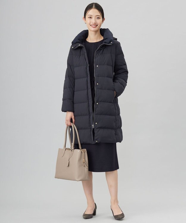 J.PRESS LADIES S ブラッシュドマルチポリ ロング ダウン コート ネイビー系