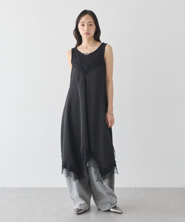 earth music&ecology レースキャミワンピース Black