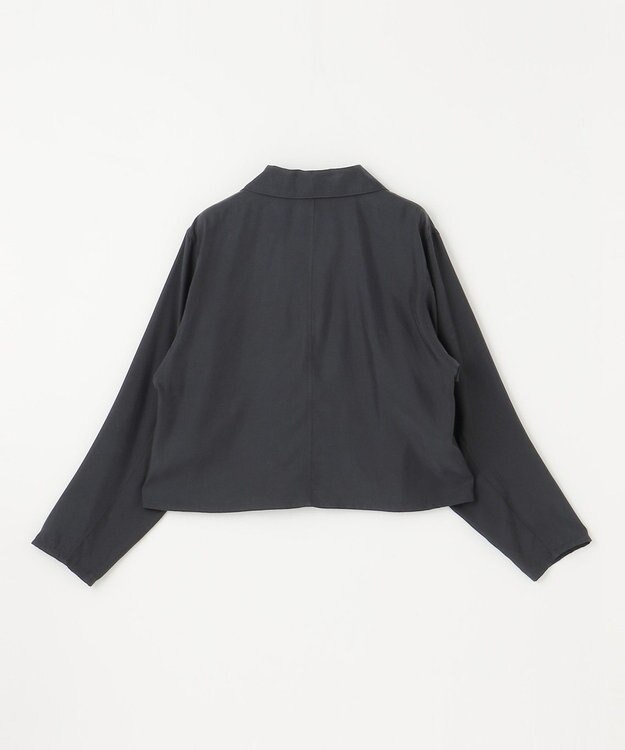 NAVE 【ReNAVE・セットアップ可/洗える/UVケア/接触冷感】フィブリルシャンブレー オープンカラーシャツ ブラック系