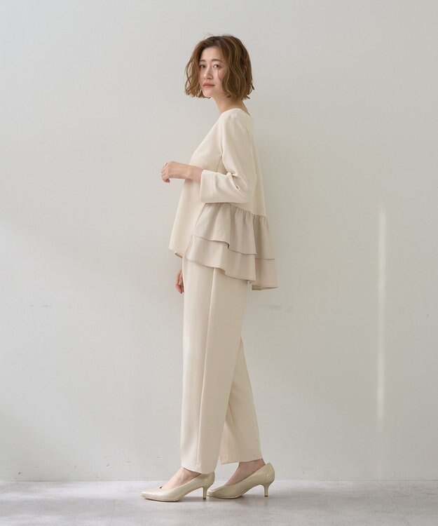 YECCA VECCA 【2点SET】バックフリルデザインセットアップ Ivory