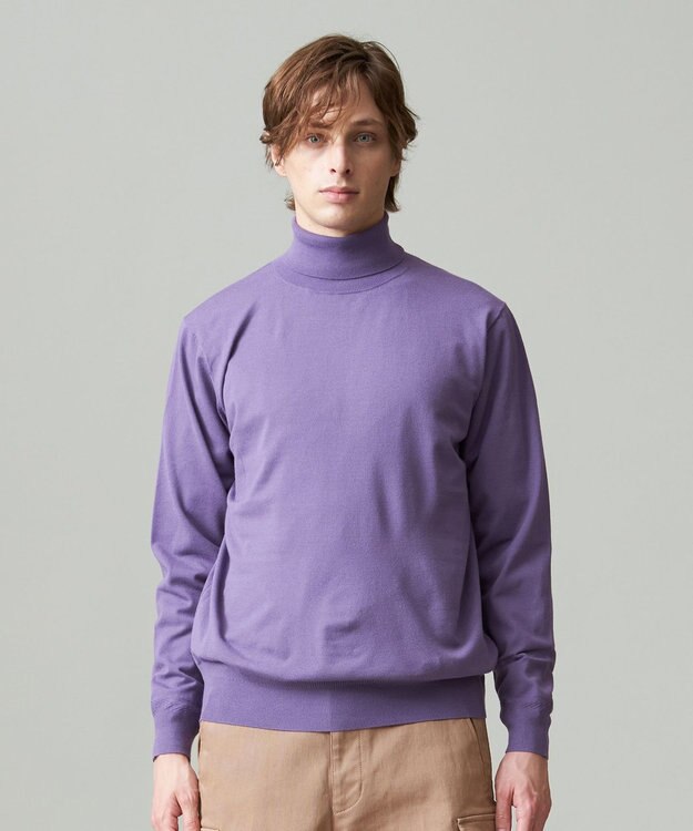 J.PRESS MEN 【ストレッチ性 / イージーケア】【FLEX YARN】タートルネックニット パープル系