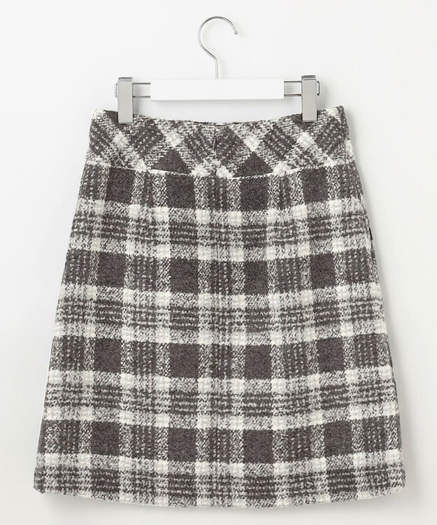 自由区 L BALLIループミルドチェック スカート グレー×オフ