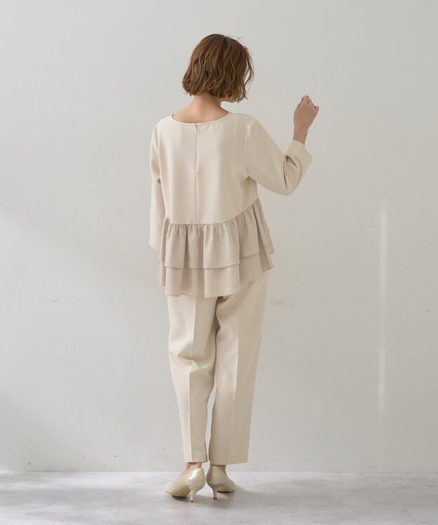 YECCA VECCA 【2点SET】バックフリルデザインセットアップ Ivory