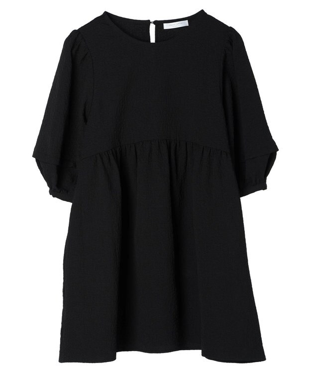 Green Parks ジャガードペプラムブラウス Black