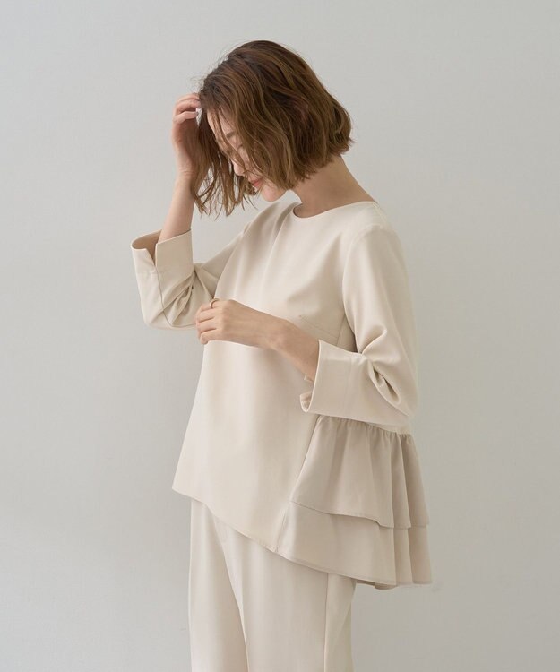 YECCA VECCA 【2点SET】バックフリルデザインセットアップ Ivory