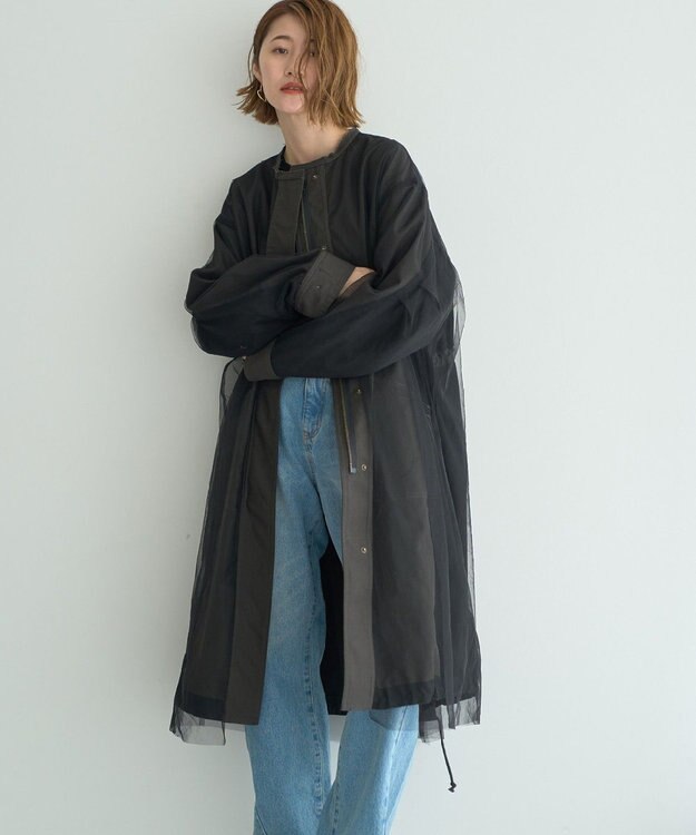 YECCA VECCA 【リバーシブル】2wayミリタリーコート Charcoal Gray