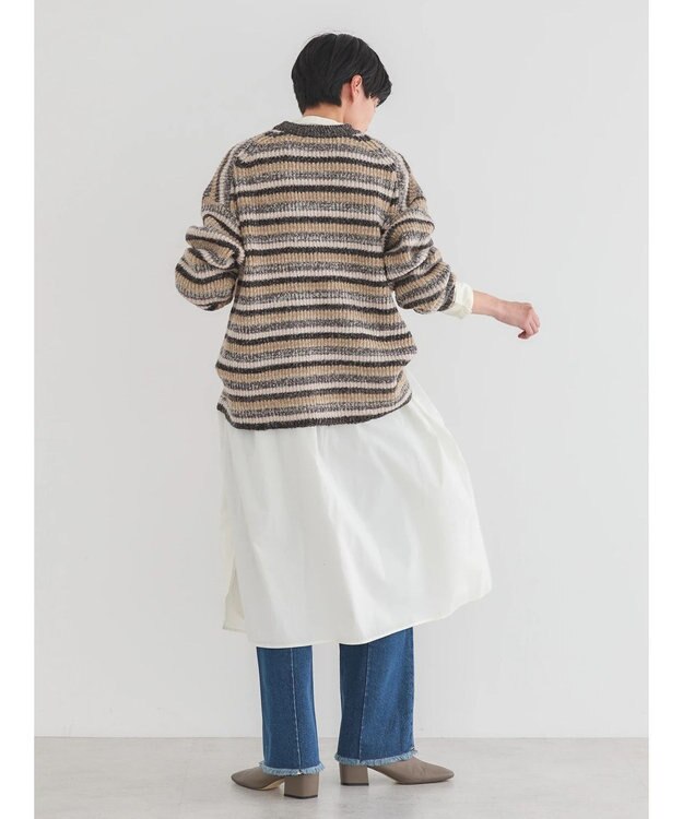 AMERICAN HOLIC グラデーションボーダーニットプルオーバー Black