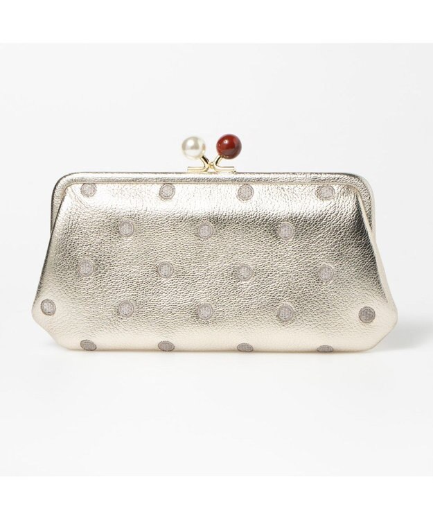 UNBILLION ペルケ perche / アクリル玉がま口長財布 ゴールド