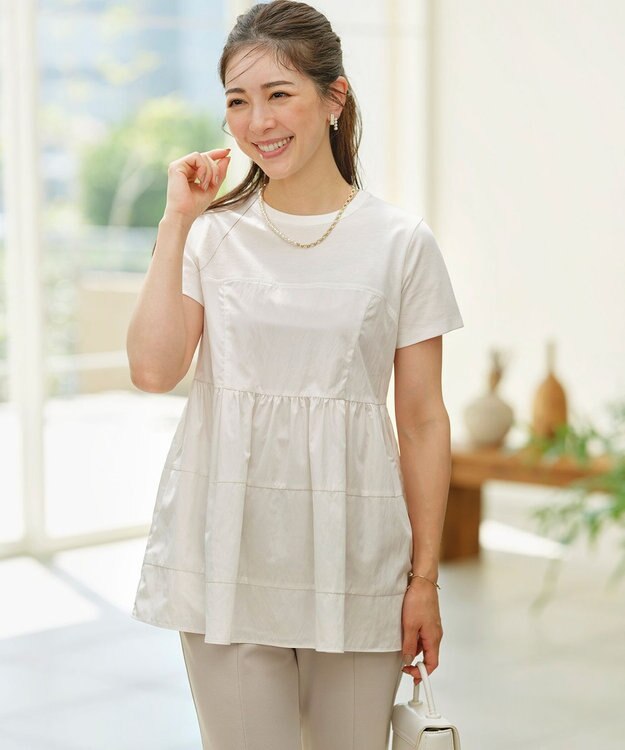 組曲 L 【接触冷感】ビスチェレイヤードTシャツ アイボリー系