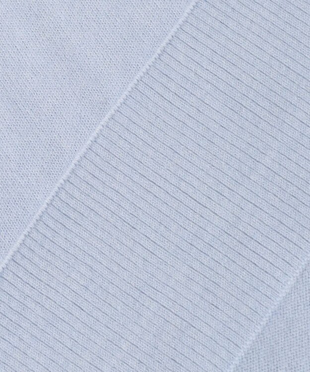 自由区 【洗える】セミウーステッドウール タートルネックニット スカイブルー系1