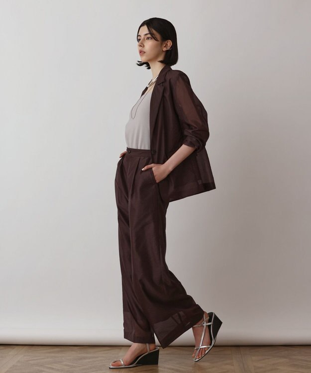 GRACE CONTINENTAL ブライトシアーパンツ ブラウン