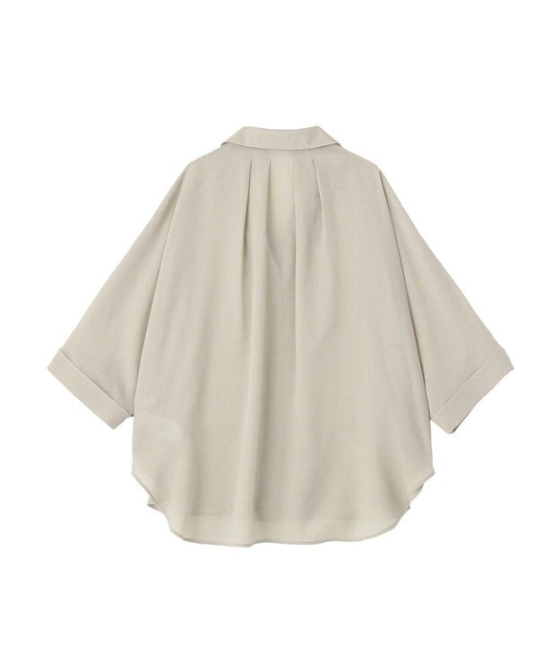 Green Parks 開襟シアーシャツジャケット Gray Beige