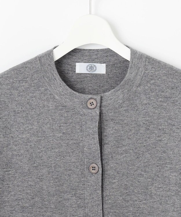 J.PRESS LADIES L 【WEB限定・洗える】WORSTED WOOL クルーネック カーディガン 【WEB限定】トップグレー系