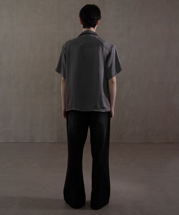 WEGO サテン刺繍シャツ（SS） ダークグレー