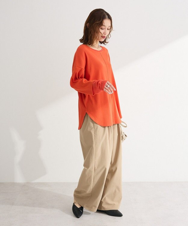 Green Parks 袖チュールリブプルオーバー Orange