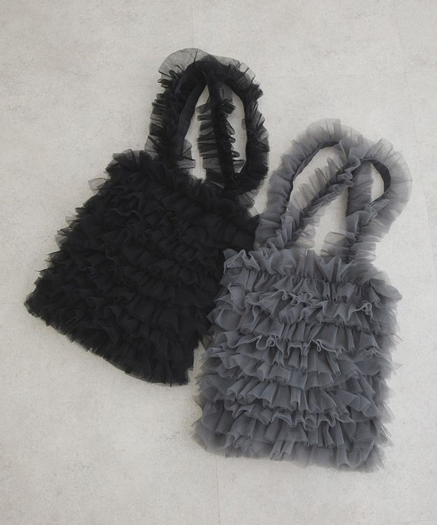 Green Parks ＯＴＯ．ＨＡ．　チュールフリルＡ４トートバッグ Gray